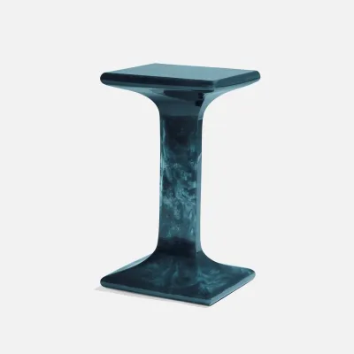 Bexley Dark Teal Cast Resin Accent Indoor/Outdoor Table 14"L x 12"W x 24"H