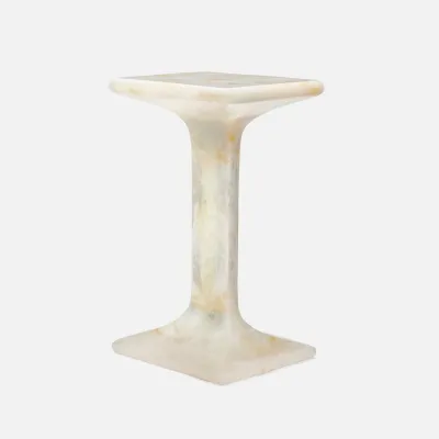 Bexley Sand Onyx Cast Resin Accent Indoor/Outdoor Table 14"L x 12"W x 24"H