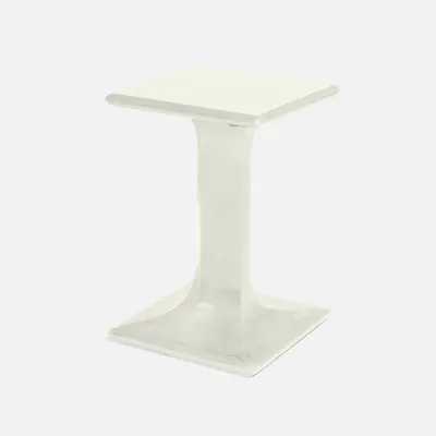 Bexley Pearl White Cast Resin Laptop Indoor/Outdoor Table 16"L x 16"W x 24"H