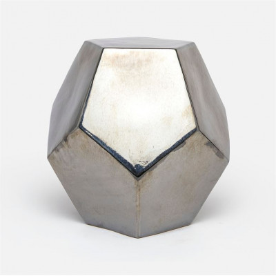 Cole Indoor/Outdoor Stool Metallic Charcoal 19"D X 19"H Ceramic