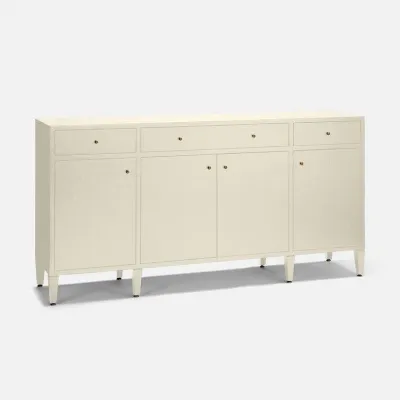 Conrad Buffet Off-White 76"L x 18"W x 38"H Faux Raffia