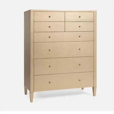 Conrad Tallboy 42"L x 20"W x 54"H Champagne Faux Raffia