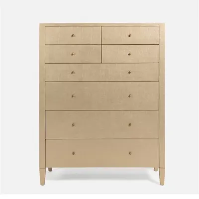 Conrad Tallboy 42"L x 20"W x 54"H Champagne Faux Raffia