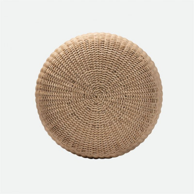 Elias Indoor/Outdoor Stool 19"D x 18"H Natural Twisted Faux Wicker