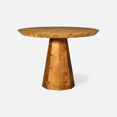 Errol Dark Stained Poplar Burl Entry Table 38"D x 30"H