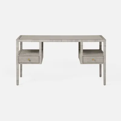 Isla Desk French Gray Peeled Rattan