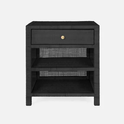 Isla Nightstand Smoke 24"L x 18"W x 30H Peeled Rattan