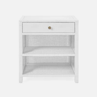 Isla Nightstand White 24"L x 18"W x 30"H Peeled Rattan