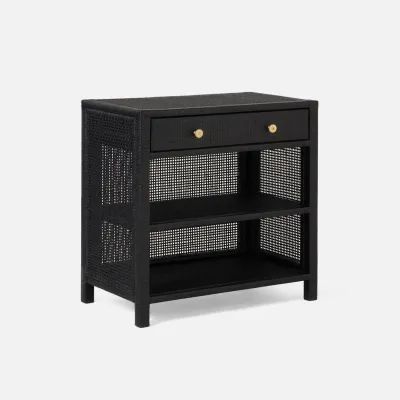 Isla Nightstand Onyx 30"L x 18"W x 30"H Peeled Rattan