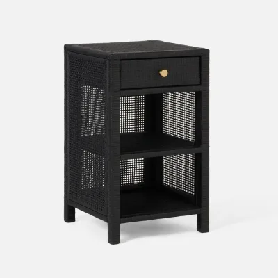 Isla Nightstand Onyx 18"L x 18"W x 30"H Peeled Rattan