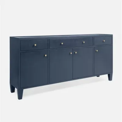 Jarin Buffet 76"L x 18"W x 38"H True Navy Faux Belgian Linen