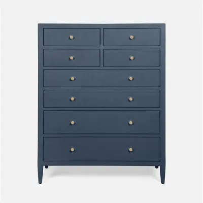 Jarin Tallboy 42"L x 20"W x 54"H True Navy Faux Belgian Linen