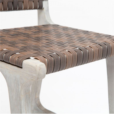 Rawley Indoor/Outdoor Counter Stool 18 in Lx20 in W x 36 in H Walnut Faux Rattan Gray Teak