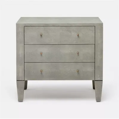 Sorin Nightstand Castor Gray Vintage Faux Shagreen