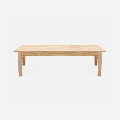 Tamsin Bleached White Teak/Bone Inlay Coffee Table