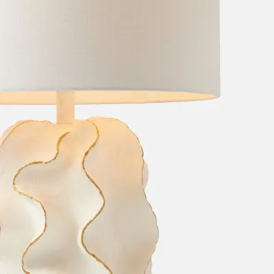 Bethany Table Lamp 17"D x 30"H Matte White Gold Resin