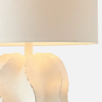 Bethany Table Lamp 17"D x 30"H Matte White Silver Resin