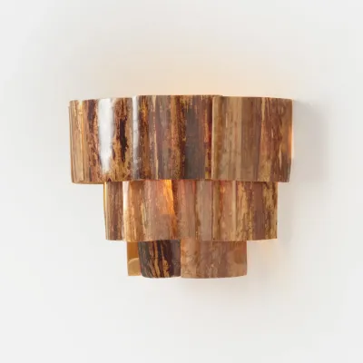 Marjorie Sconce 16"W x 8"D x 10"H Dark Natural Banana Bark