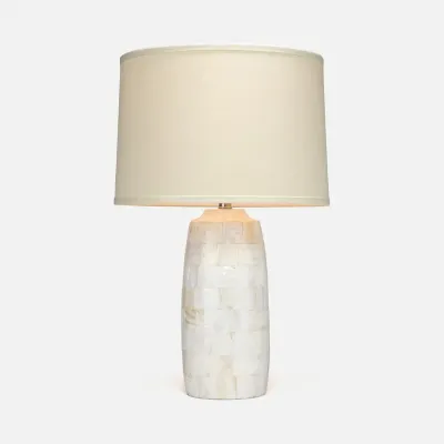 Nellie Lamp Light Mop Tiled Shell Table Lamp 17"D x 28"H