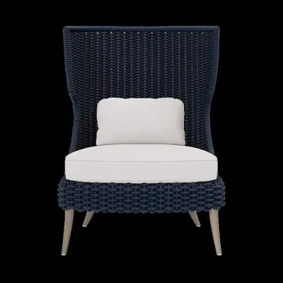 Arla Indoor/Outdoor Lounge Chair Navy Twisted Faux Rope