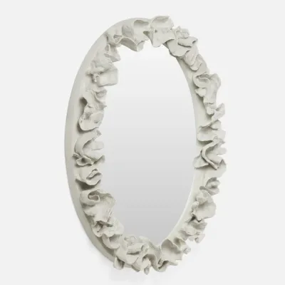 Coco 36"W x 47"H Cloud Gray Faux Coral Rectangular Mirror