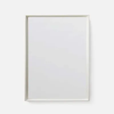 David 30"W x 40"H Bright White Realistic Faux Shagreen Rectangular Mirror