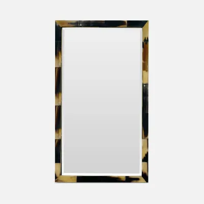 Everson Dark Semi-Gloss Horn Mix Rectangular Mirror