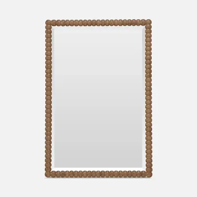Fairfax Vintage Brown Wood Rectangular Mirror 26"W x 38"H