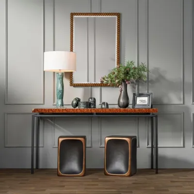 Fairfax Vintage Brown Wood Rectangular Mirror 26"W x 38"H