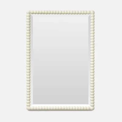 Fairfax Glossy White Wood Rectangular Mirror 26"W x 38"H