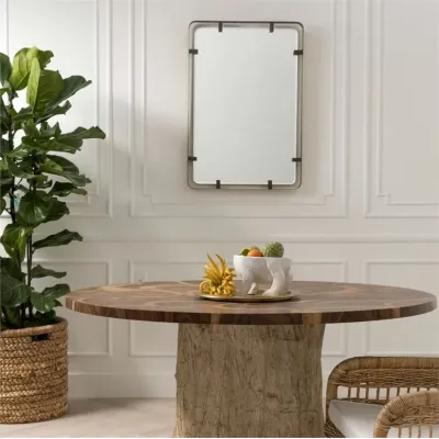 Fremont 26"W x 38"H Rectangular Matte Brass Steel Mirror