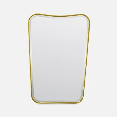 Gage Polished Gold Metal Rectangular Mirror 26"W x 38"H