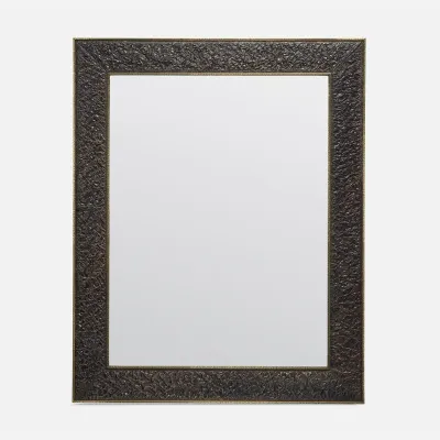 Gamble Dark Antiqued/Gold Brass Rectangular Mirror 40"W x 50"H