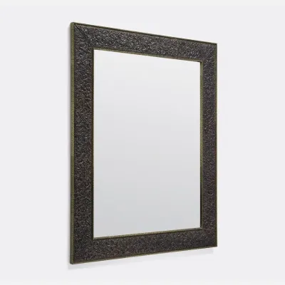 Gamble Dark Antiqued/Gold Brass Rectangular Mirror 40"W x 50"H