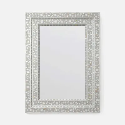 Hessa Natural/Gray Mother of Pearl/Resin Rectangular Mirror