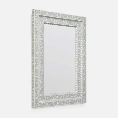 Hessa Natural/Gray Mother of Pearl/Resin Rectangular Mirror