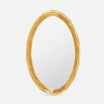 Hetty Oval 30"W x 47"H Chamomile Translucent Resin Mirror