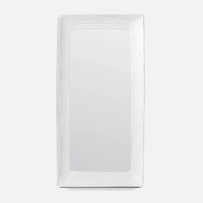 Hetty Flat White Resin Rectangular Mirror 22"W x 44"H