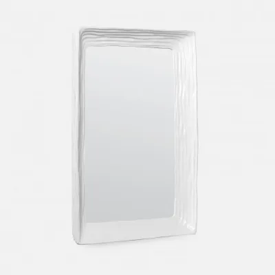 Hetty 26W x 37"H Flat White Resin Rectangular Mirror