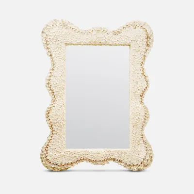 Isabella Beige Shell Rectangular Mirror 30"W x 40"H