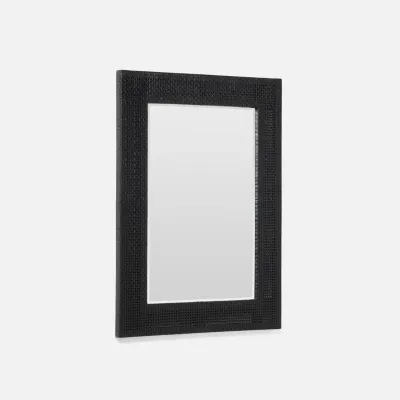 Isla 30"W x 40"H Onyx Peeled Rattan Rectangular Mirror