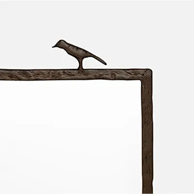 Joelle 1 Bird Oiled Bronze Metal Rectangular Mirror 17"W x 68"H