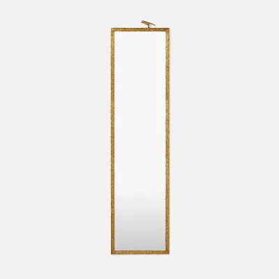 Joelle 1 Bird Polished Brass Metal Rectangular Mirror 17"W x 68"H