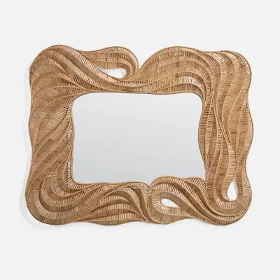 Luetta Light Natural Bamboo Rectangular Mirror 40"W x 50"H