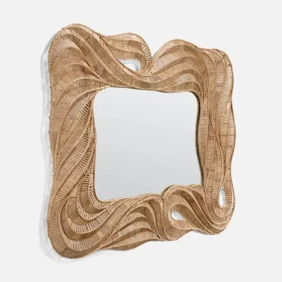 Luetta Light Natural Bamboo Rectangular Mirror 40"W x 50"H