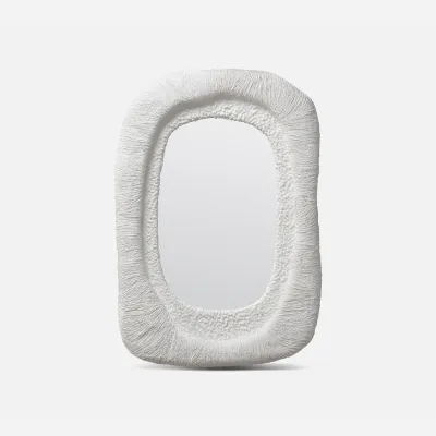 Lumi White Resin Rectangular Mirror 26"W X 38"H