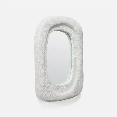 Lumi White Resin Rectangular Mirror 26"W X 38"H
