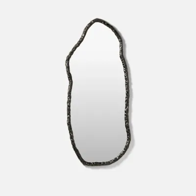 Mardella Clouded Charcoal Aluminum Oval Mirror