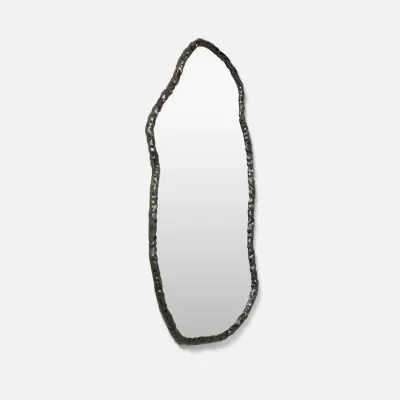 Mardella Clouded Charcoal Aluminum Oval Mirror