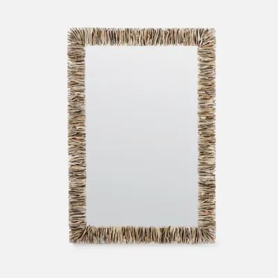 Mina 26"W x 38"H Natural Oyster Shell Rectangular Mirror